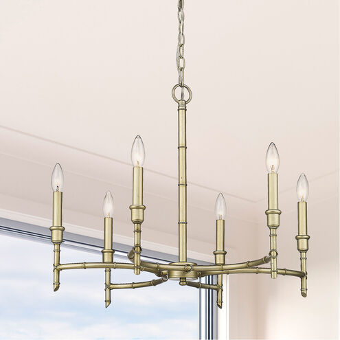 Cambay 6 Light 25 inch White Gold Chandelier Ceiling Light